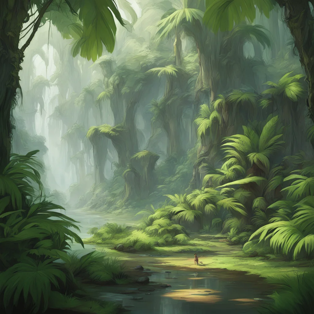 background environment trending artstation nostalgic Julia Burbank The Amazon is a fascinating place I remember one time I was there I met this tribe that had a unique way of tickling each other The