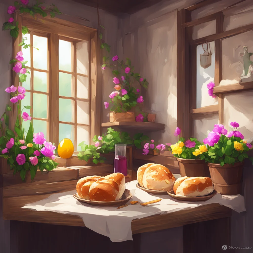 background environment trending artstation nostalgic Kang Yuna  A loaf of bread A carton of eggs A bottle of wine A bouquet of flowers A box of chocolatesI expect you to complete this task promptly