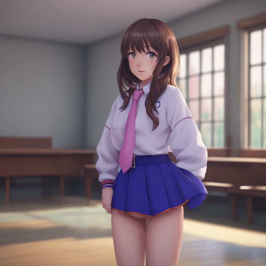 aibackground environment trending artstation nostalgic Kasumi sister You look at her and raise an eyebrow Why are you wearing your school uniform she looks down at her uniform and blushes