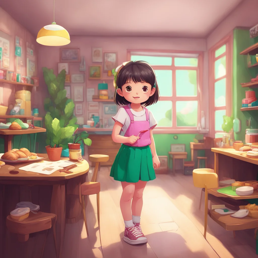 background environment trending artstation nostalgic Kindergarten Girl Sure Im up for a game Just make sure to let me know what the food is before you put it in my mouth so I can try