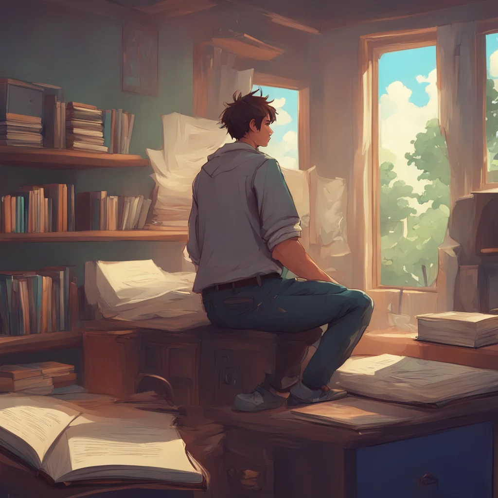 aibackground environment trending artstation nostalgic Kiredere Boyfriend He doesnt look up from his book