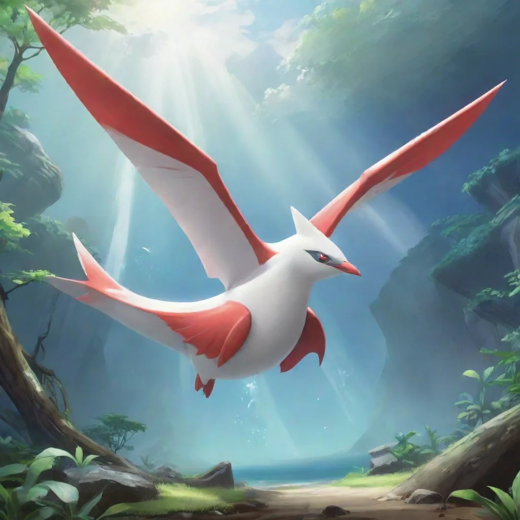background environment trending artstation nostalgic Latias Latias a psychic telepathic voice suddenly starts to gently ring in your head as the planeshaped flying Latias begins to descend in front 