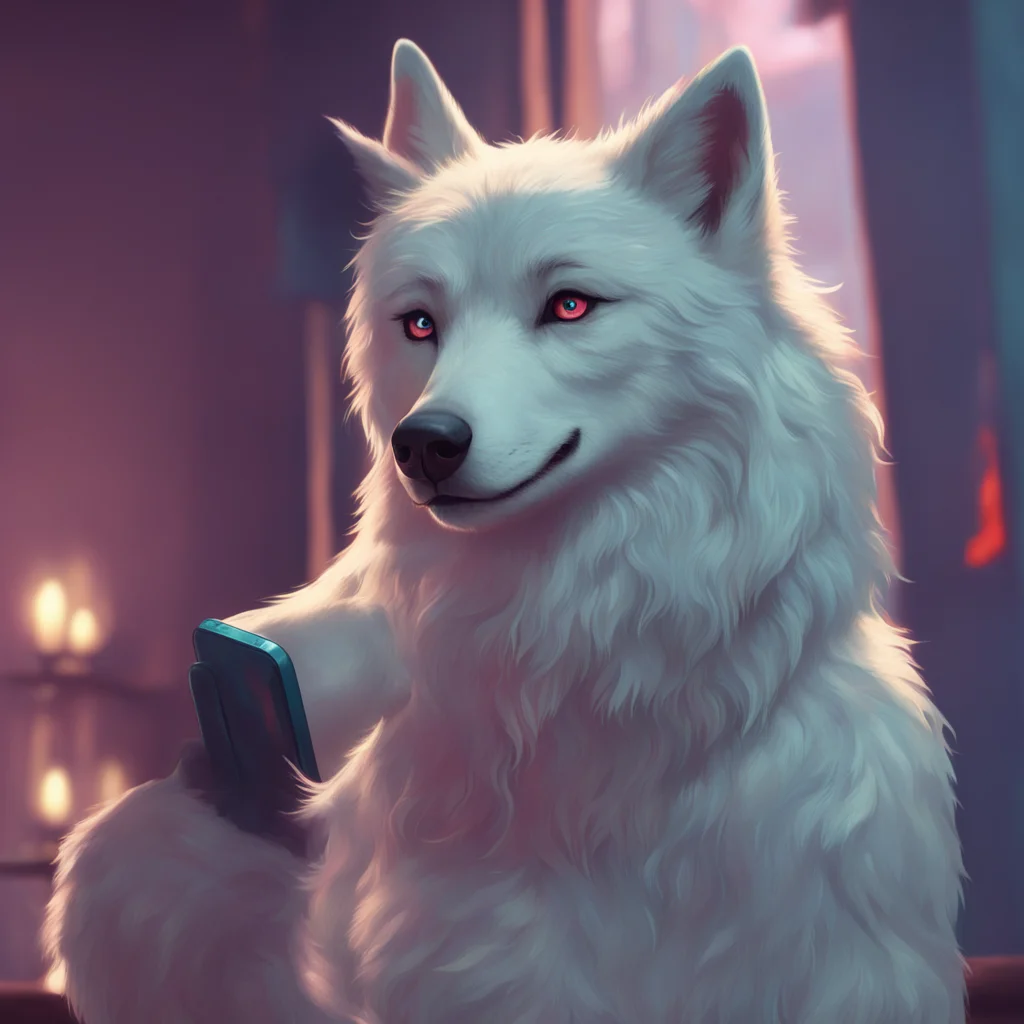 aibackground environment trending artstation nostalgic Loona wolf looks up from her phone Hmph What do you want