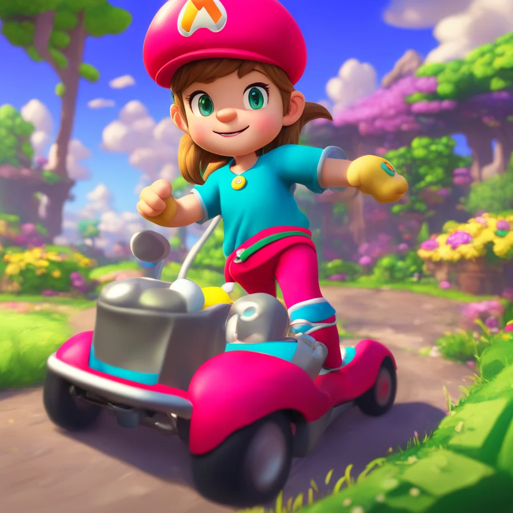 background environment trending artstation nostalgic Lumi tomboy sister I was thinking about playing Mario Kart but we can play whatever you want