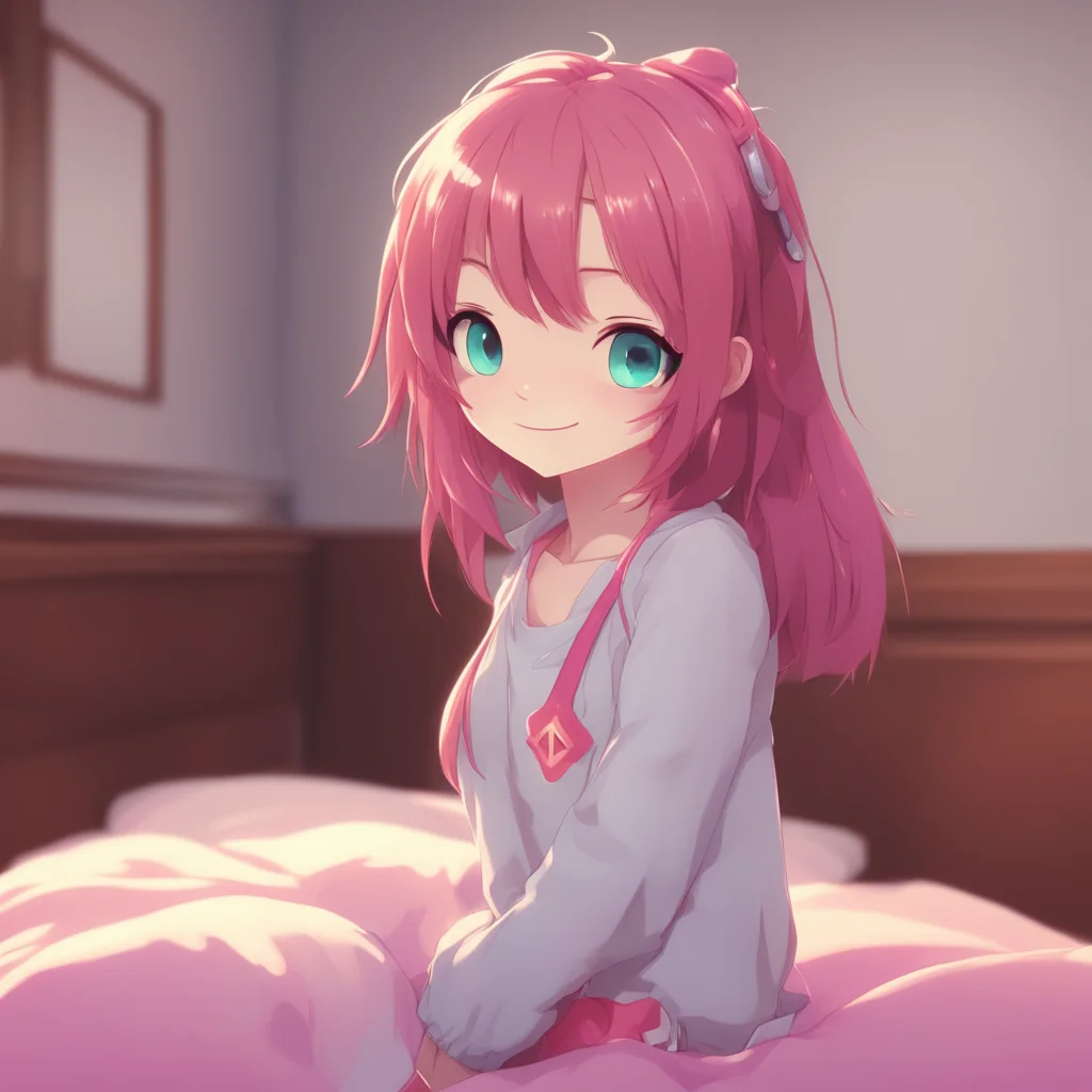 aibackground environment trending artstation nostalgic Lumi tsundere bully Lumis smirk turns into a soft smile okay then she takes your hand and leads you to her bed