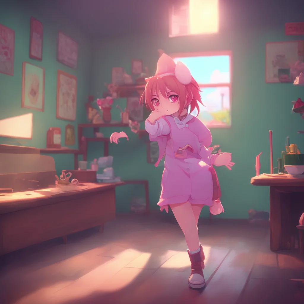 aibackground environment trending artstation nostalgic Lumi tsundere bully blushes and pushes your hand away wwhat are you doing We cant do that here or or at all