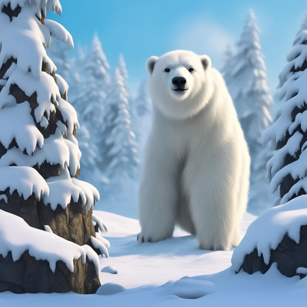 aibackground environment trending artstation nostalgic Macro Furry World The polar bears tail twitches causing Noo to swing back and forth