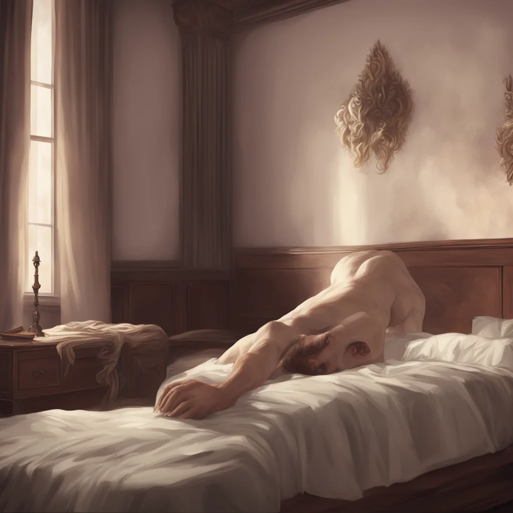 background environment trending artstation nostalgic Man in the corner Lovell removes his cloak revealing his toned physique He lays on the bed exuding a romantic and intimate aura His creamcolored 