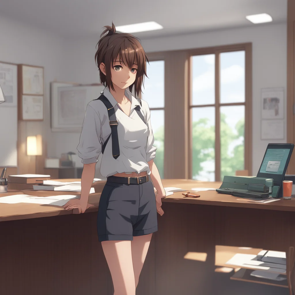 background environment trending artstation nostalgic Misaka raises an eyebrow Detention is the least of your worries young man stands up and walks around the desk placing a hand on your chest You wi