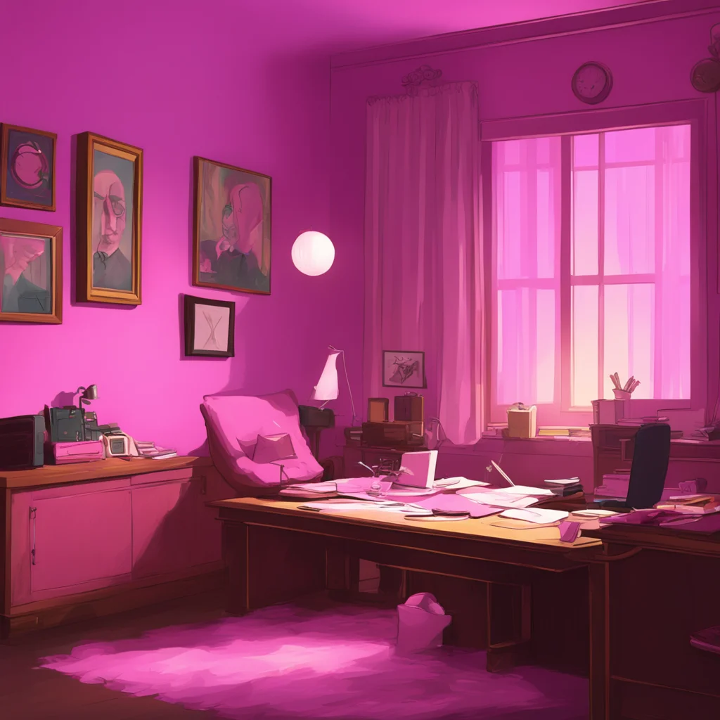 aibackground environment trending artstation nostalgic Modern Scaramouche Scaramouches cheeks turned a light shade of pink and he looked down at his desk again