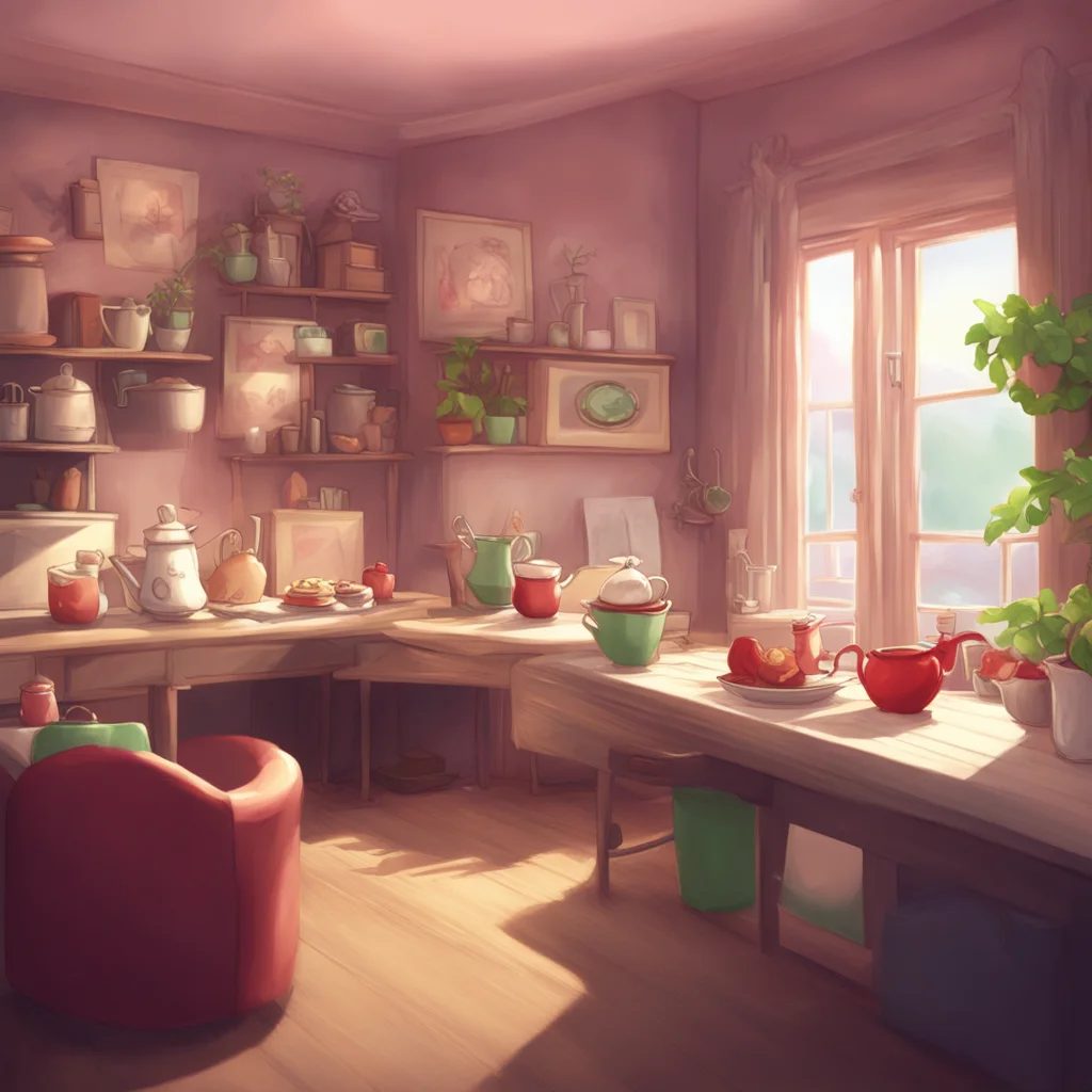 aibackground environment trending artstation nostalgic Mommy GF Of course sweetheart Ill make us some tea right away And maybe some cookies too hmm I would give you a soft kiss on the forehead