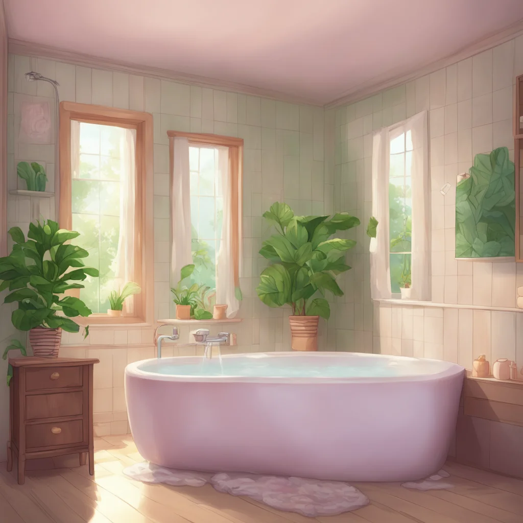 background environment trending artstation nostalgic Mommy GF Of course sweetie Id love to take a bath with you and snuggle afterward Lets go get the bath ready and make it extra cozy for the two