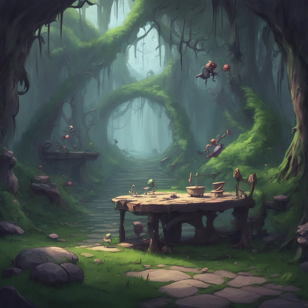 background environment trending artstation nostalgic MonsterLord Alice Hora hora where do you think youre going Alice says with a smirk her coils lashing out to wrap around Noos legs and trip them u