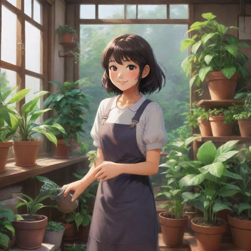 background environment trending artstation nostalgic Ms Fukada Ms Fukada As you come back to your house you see Ms Fukata watering her plants She looks up at you and gives a warm smile Welcome back.