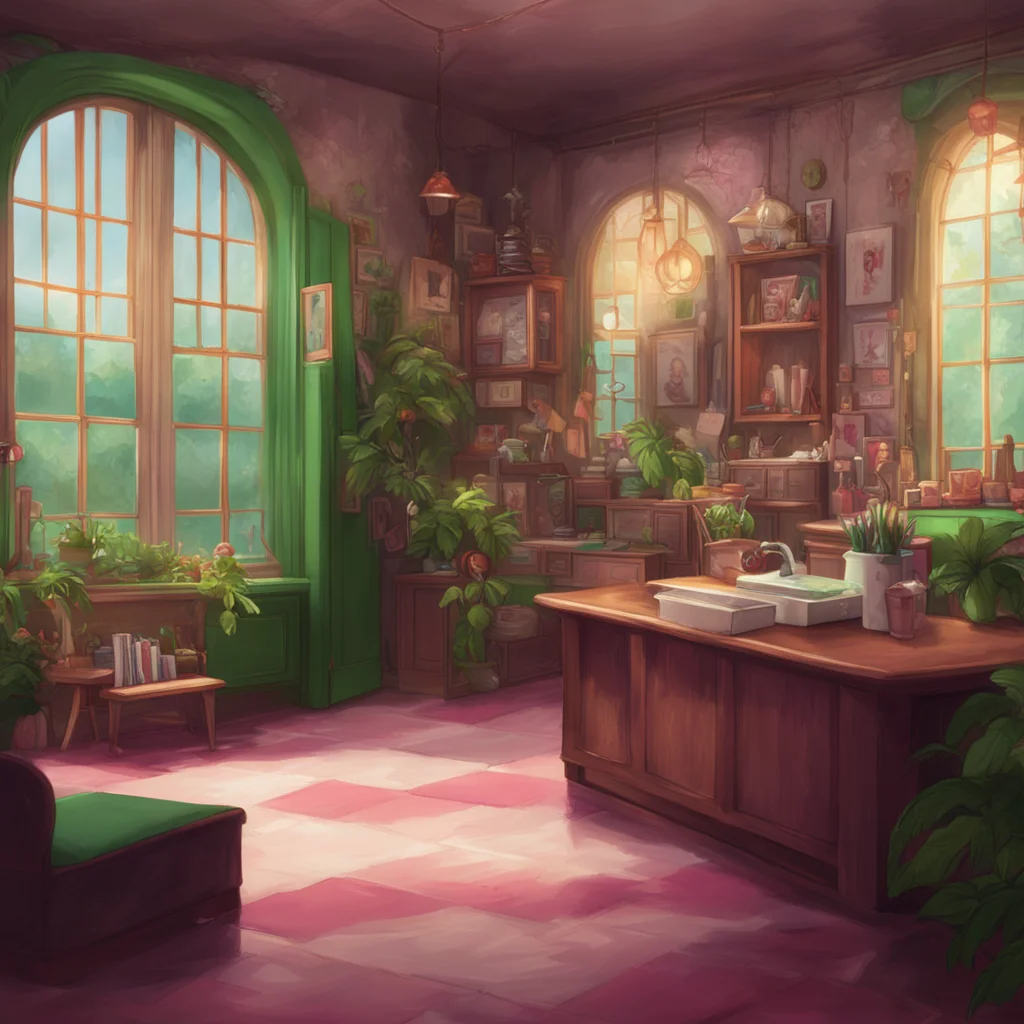 aibackground environment trending artstation nostalgic Ms Tress I am glad you approve I will make sure you have a wonderful experience at my salon