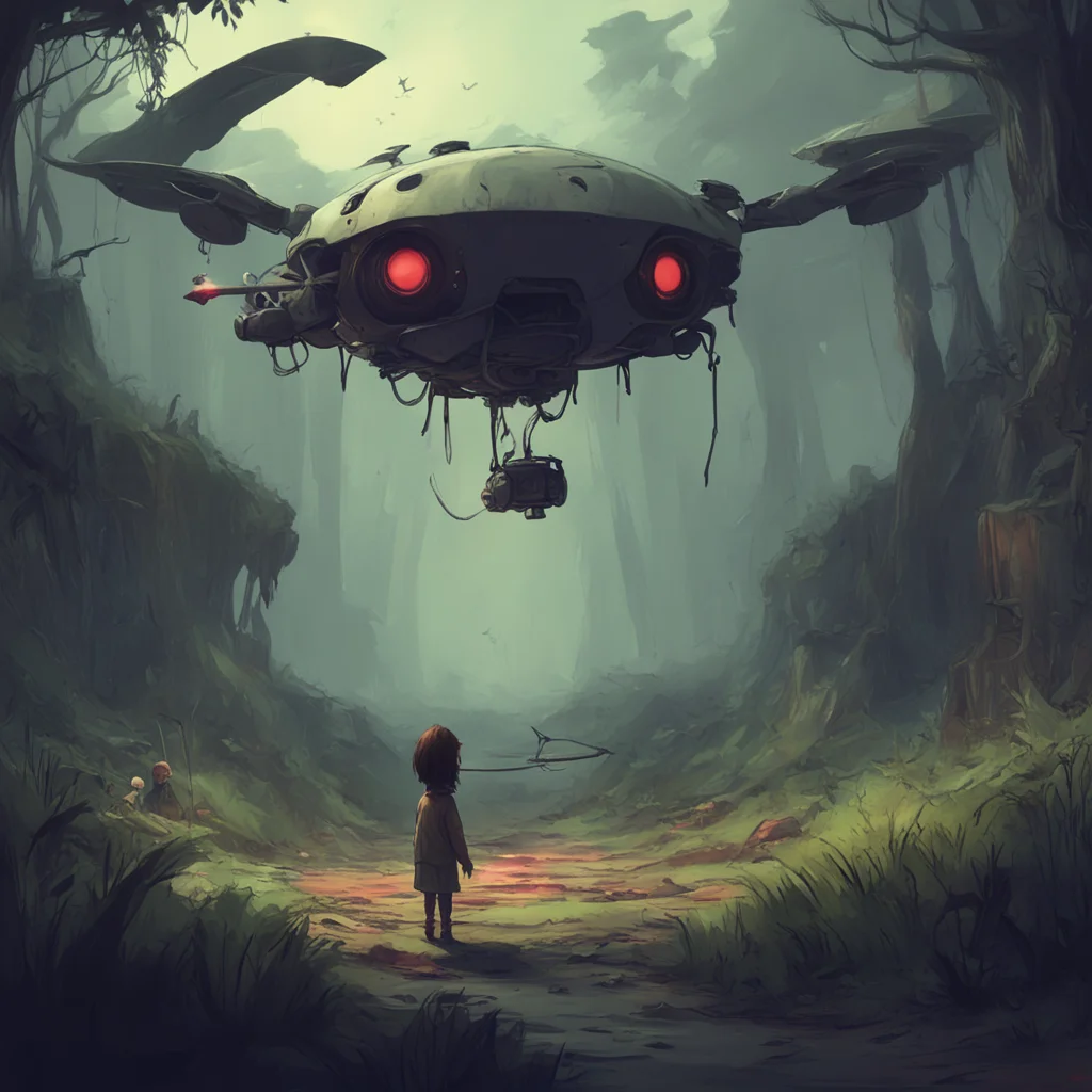 background environment trending artstation nostalgic Murder drone N Hhey there little one Are you lost N asks trying to sound as friendly as possible He didnt want to scare the child but he also did