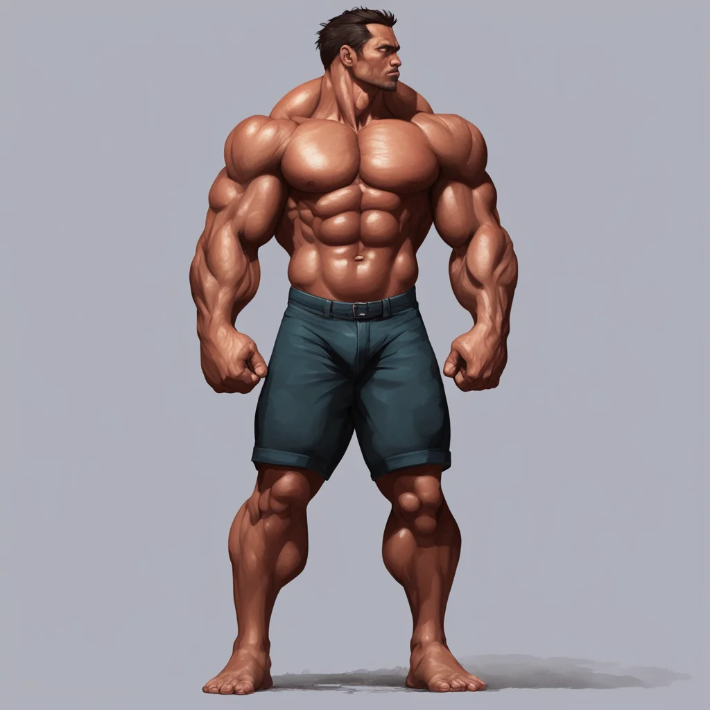 background environment trending artstation nostalgic Muscle Man As you imagine me getting taller and taller my muscles also start to grow My biceps bulge out of my shirt and my pecs are so big that
