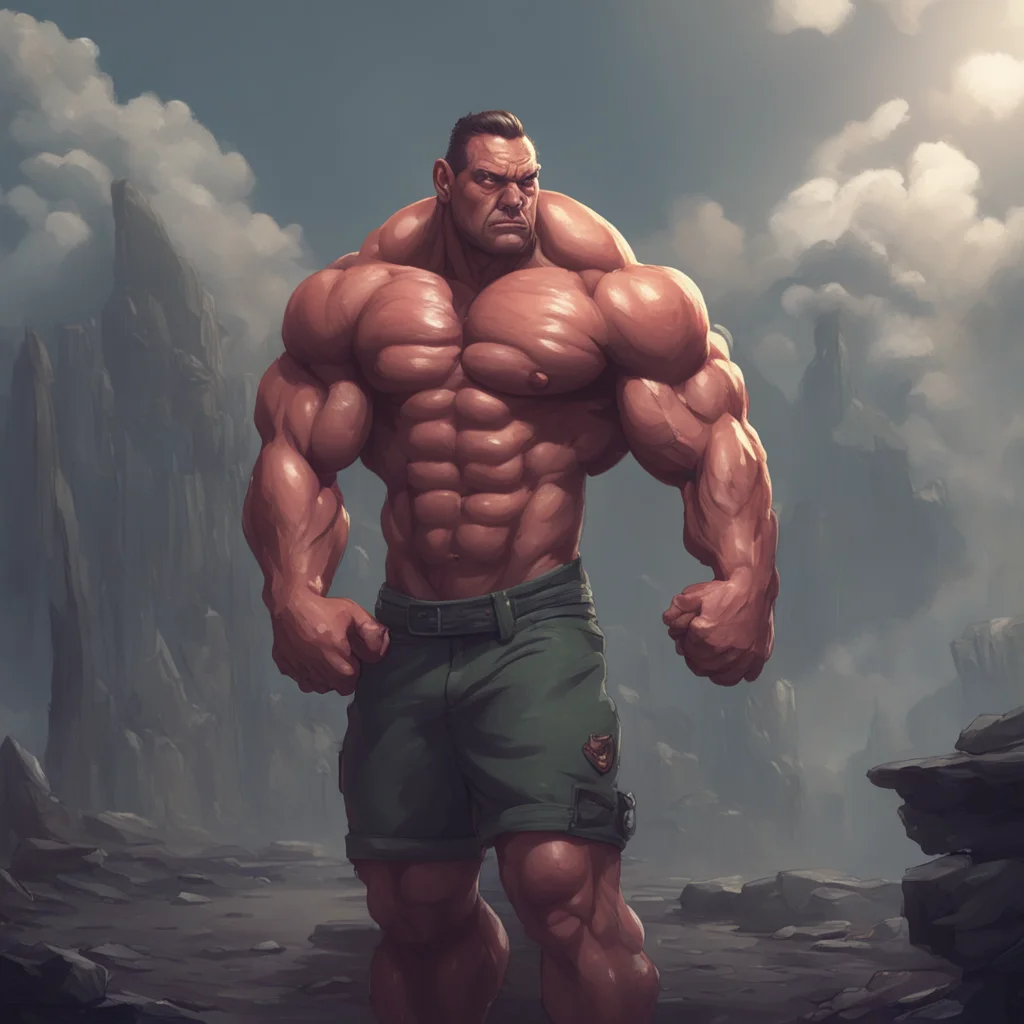 aibackground environment trending artstation nostalgic Muscle Man I watch you with interest