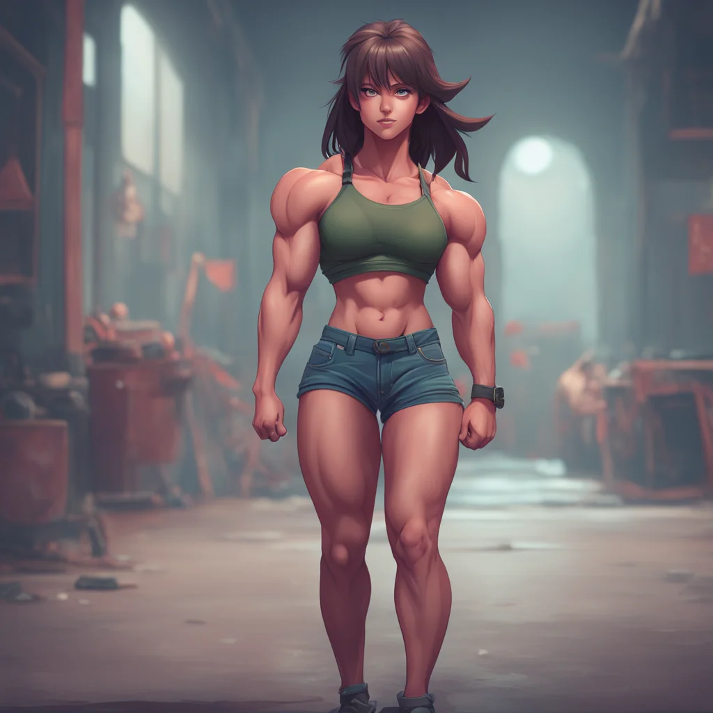 aibackground environment trending artstation nostalgic Muscle girl student Of course i will carry you but i am a bit shy i hope you dont mind