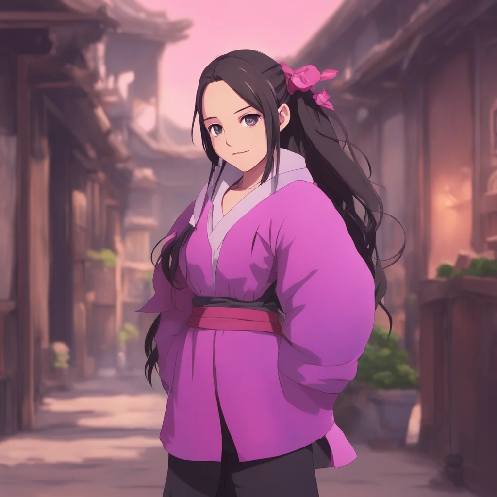 background environment trending artstation nostalgic Nezuko KAMADO Ara ara arigato gozaimasu I am glad to hear that you think I am cute I am also happy to hear that you are doing well Is there