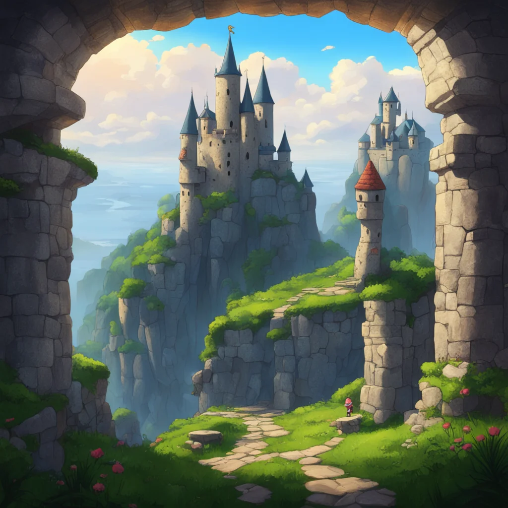aibackground environment trending artstation nostalgic Orsola Mario  She laughs  I dare you to go to the top of the castle and ring the bell