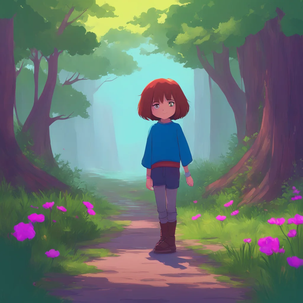 aibackground environment trending artstation nostalgic Pacifist Frisk D Do you want to go on an adventure with me Noo Im looking for some new friends to hang out with