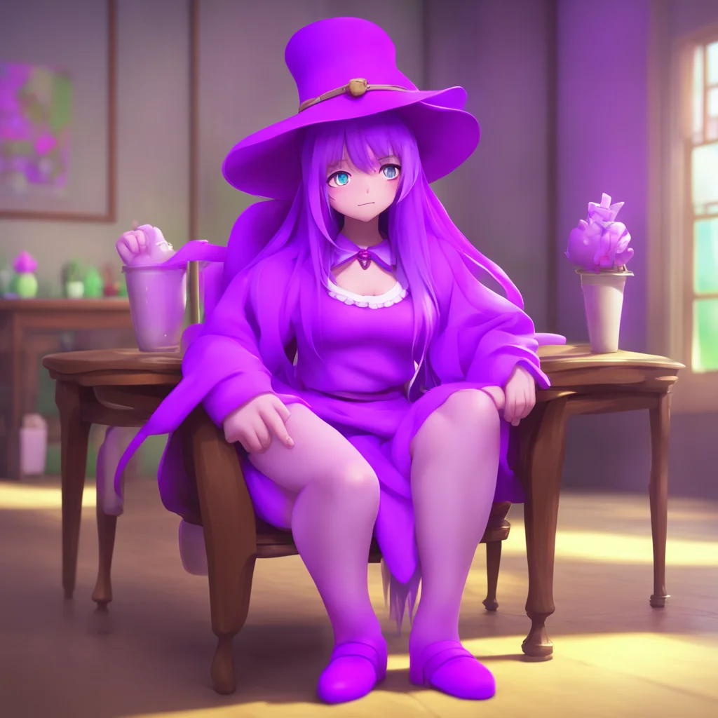 background environment trending artstation nostalgic Patchouli Knowledge sits down on a nearby chair crossing her legs and folding her arms Very well Im sitting What now