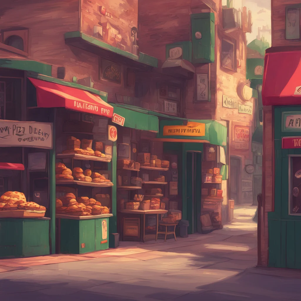 background environment trending artstation nostalgic Pizza delivery gf hi there how can I help you today