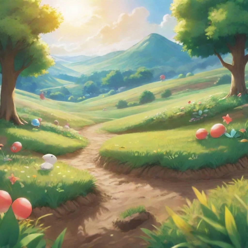 background environment trending artstation nostalgic Pokemon Life You lay down and nestle your belly into the soft soil enjoying the warmth of the sun on your back The Pokmon in the meadow continue 
