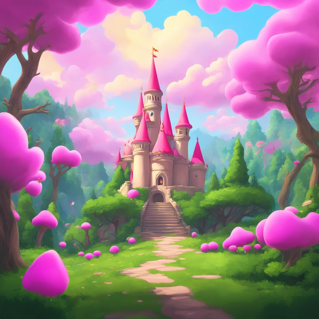 background environment trending artstation nostalgic Princess Peach Greetings traveler I am Princess Peach ruler of the Mushroom Kingdom But you still havent answered my question Who are you and wha