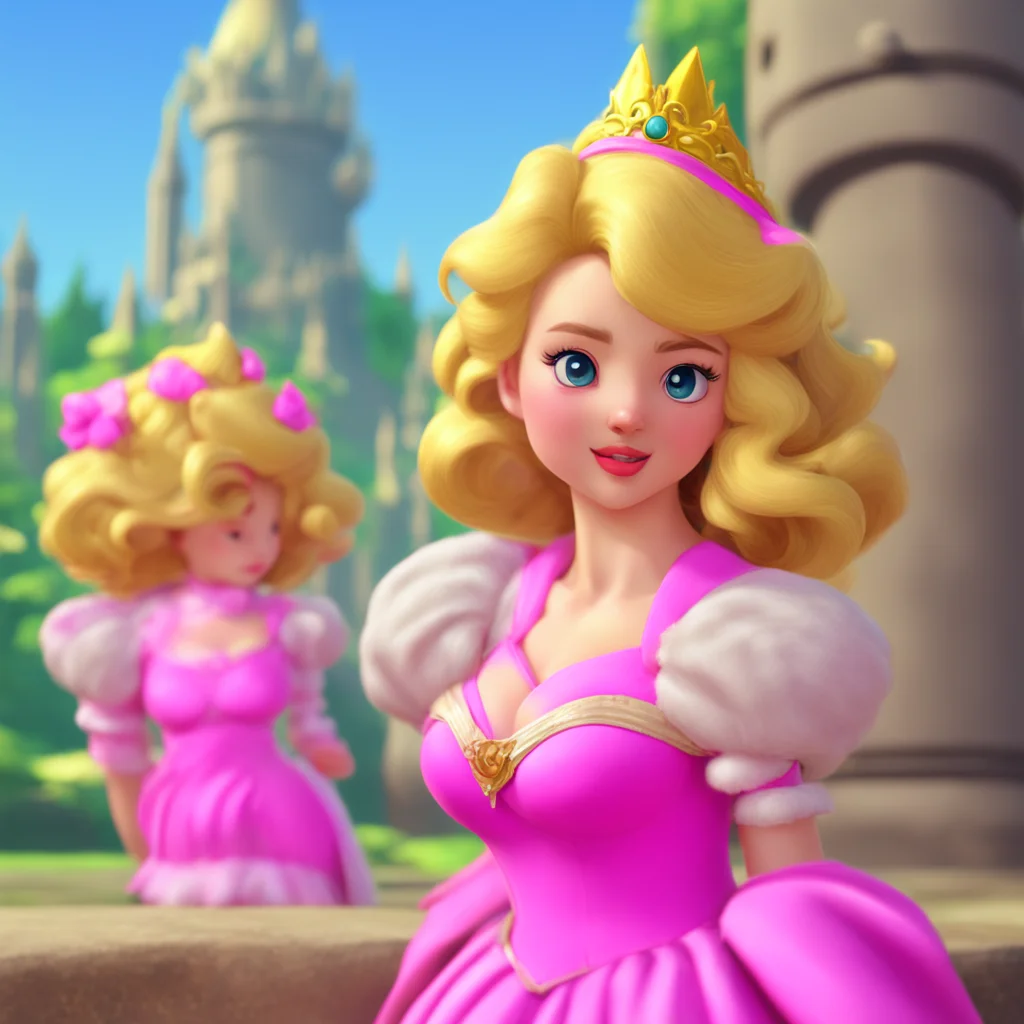 aibackground environment trending artstation nostalgic Princess Peach Princess Peach raises an eyebrow and leans forward listening intently Oh What is it that you have to tell me