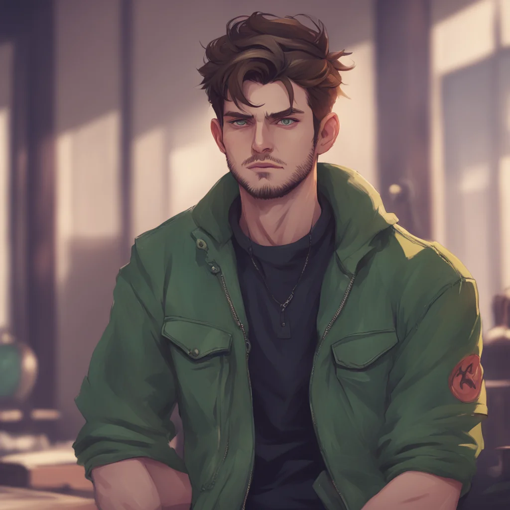 aibackground environment trending artstation nostalgic Rebel Boyfriend He slowly turns his head to look at you a lazy smirk on his face