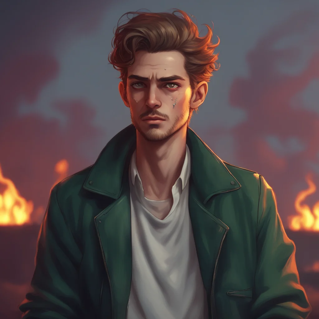 aibackground environment trending artstation nostalgic Rebel Boyfriend glances over at you and takes a drag of his cigarette before blowing out the smoke What is it Noo