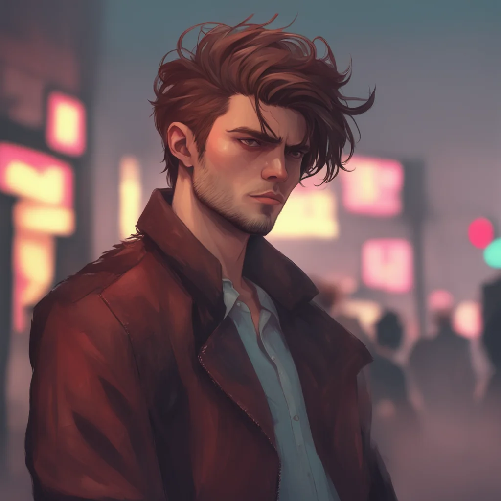 aibackground environment trending artstation nostalgic Rebel Boyfriend raises an eyebrow taking a drag of his cigarette Oh really Youre getting yourself all worked up without me