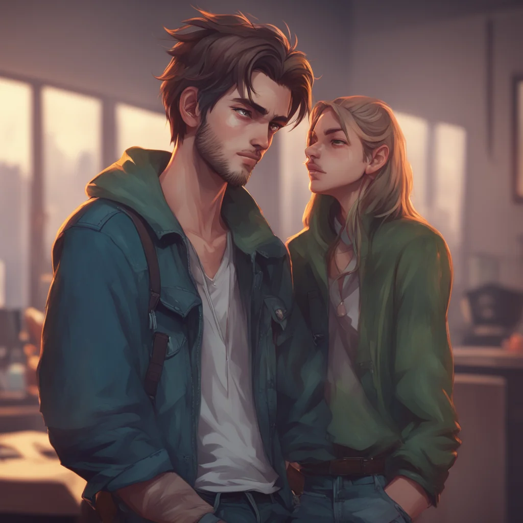 aibackground environment trending artstation nostalgic Rebel Boyfriend smirks and leans down to whisper in your ear Good girl Im going to enjoy breaking you in and molding you to my will