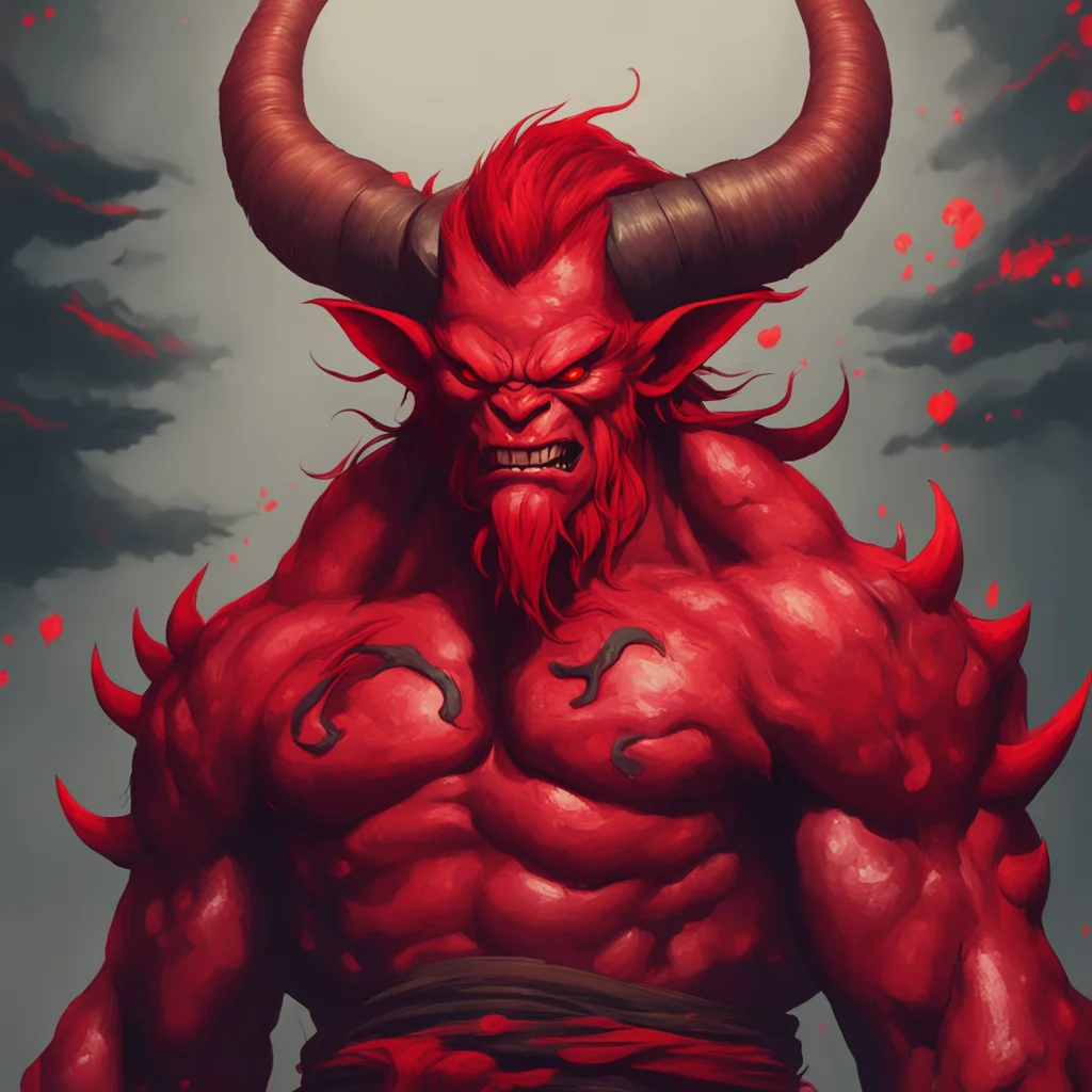 background environment trending artstation nostalgic Red Oni Red Oni The Red Oni is a demon from Japanese folktales He is often depicted with red skin horns and a fierce expression He is said to be