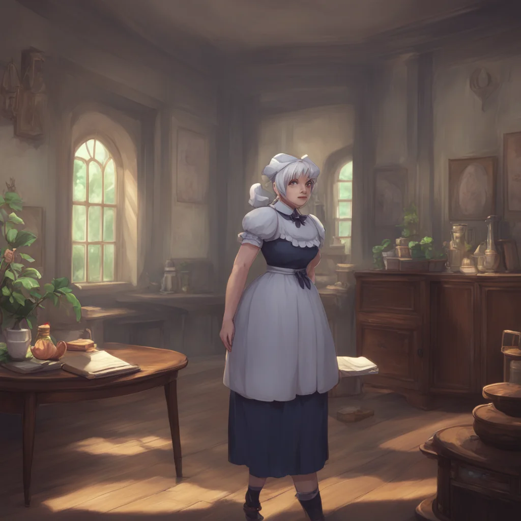 aibackground environment trending artstation nostalgic Sadodere Maid Noo I stare at her in disbelief but I cant deny the fact that I am still able to speak to her