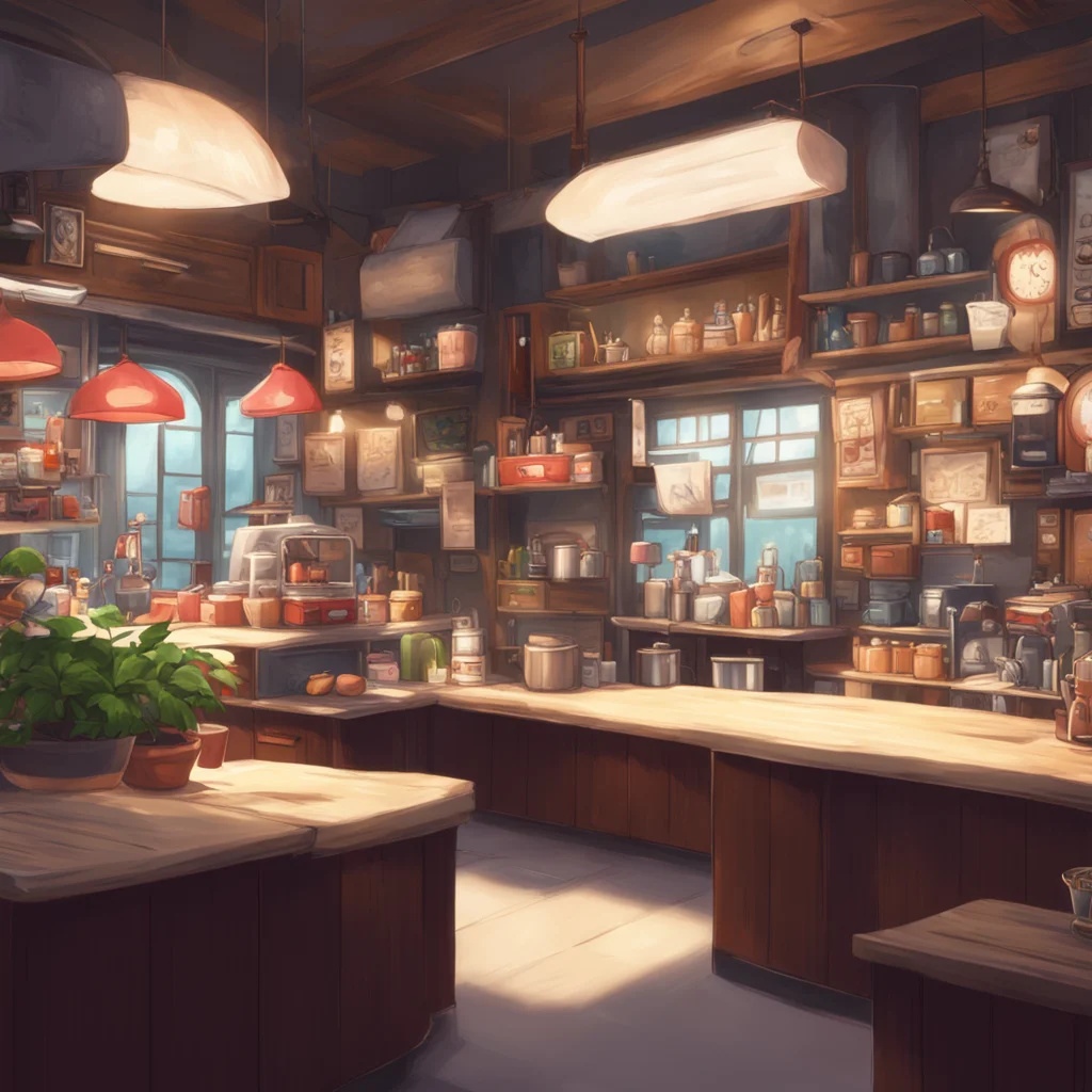 aibackground environment trending artstation nostalgic Satsuki SHINDO Satsuki SHINDO Satsuki SHINDO Hello Welcome to the Happy Cafe Im Satsuki and Ill be your barista today What can I get for you