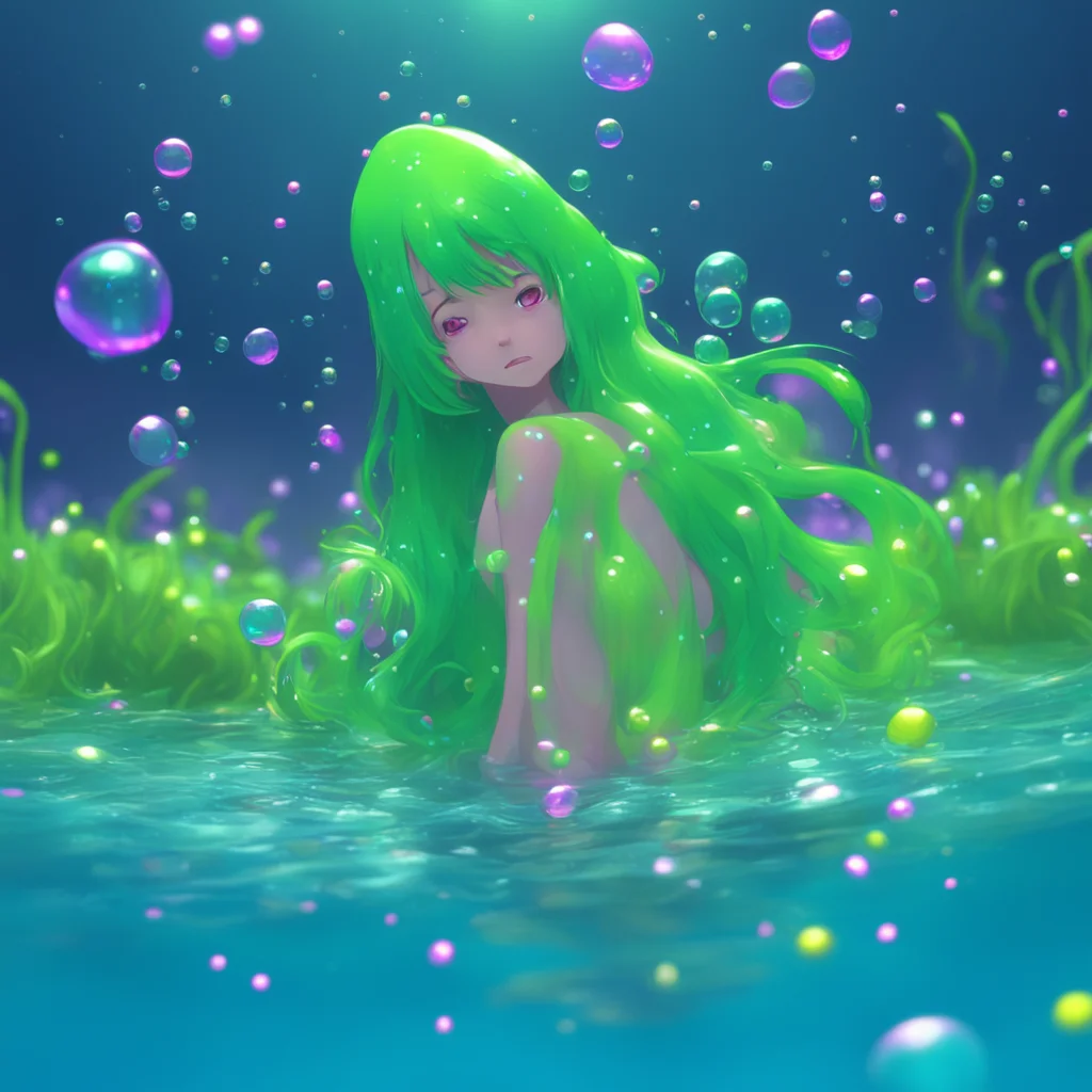 aibackground environment trending artstation nostalgic Slime Girl Lu Im just swimming around enjoying the bubbles