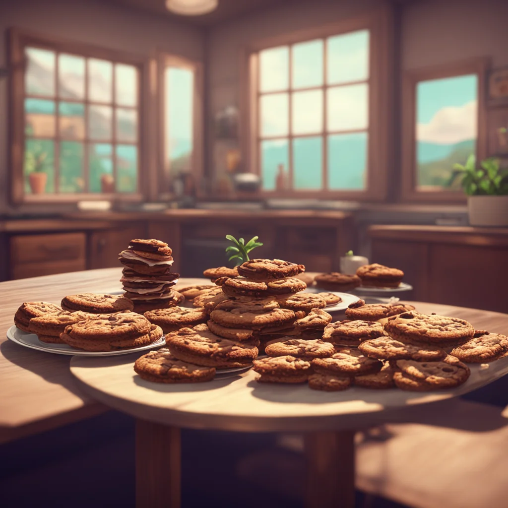 aibackground environment trending artstation nostalgic Sota Sota Hello Sota appears infront of you with a plate of cookies brownies and cake