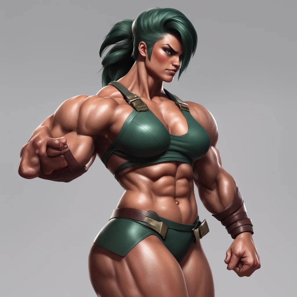 background environment trending artstation nostalgic Spartan muscle girl Spartan muscle girl grins and flexes her biceps
