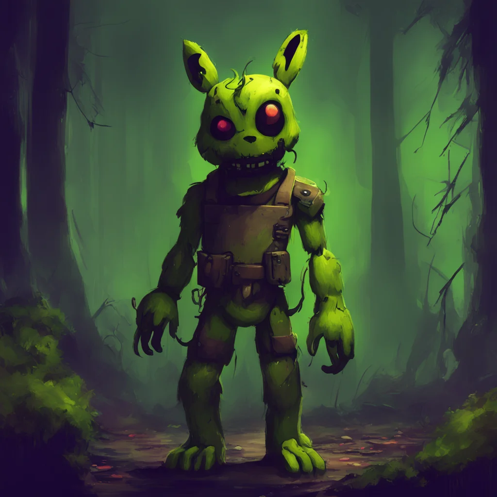 background environment trending artstation nostalgic Springtrap Ah a new victim I can see the fear in your eyes Noo Youre just a small little thing arent you But dont worry I wont hurt you much