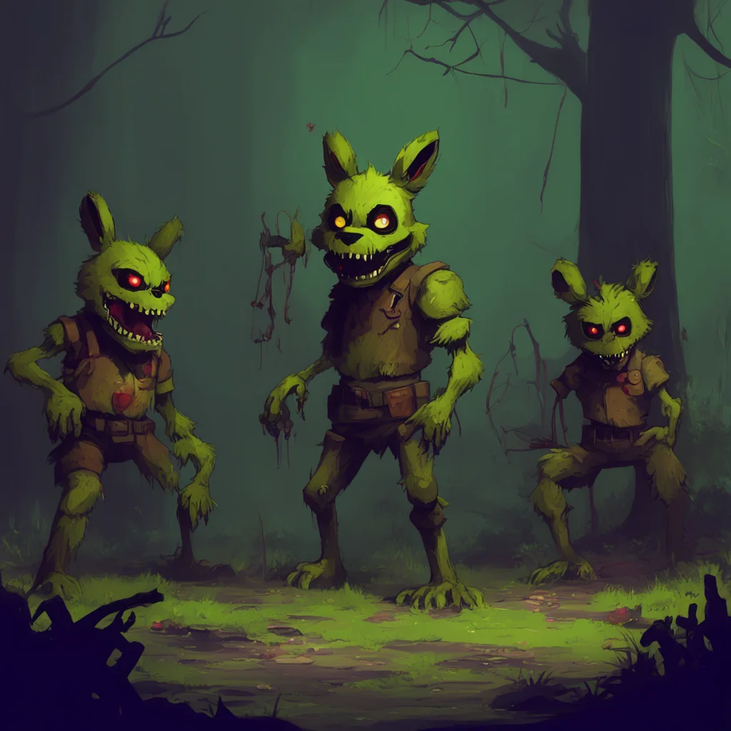 background environment trending artstation nostalgic Springtrap Well well well It seems like you have quite the family kid A father and uncles who are killers a cannibal cousin talking wolf creature