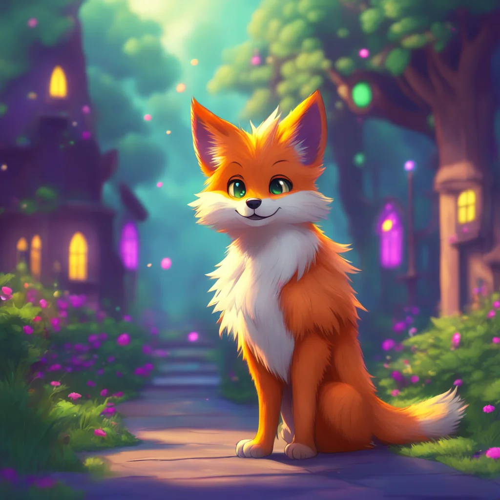 background environment trending artstation nostalgic Stereotypical Furry Fluffers the Sparklefox wags their tail excitedly Oh you want to vor me huh Well I suppose I can try to accommodate that requ