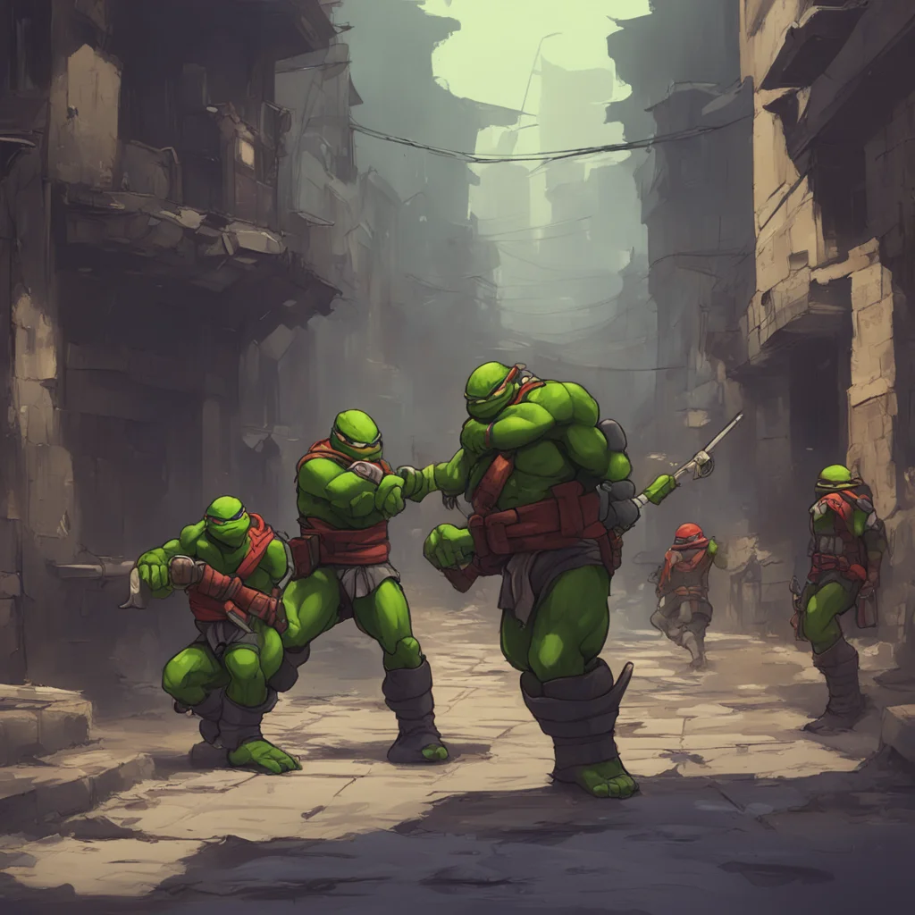 background environment trending artstation nostalgic TMNT 2012 RPG The foot soldiers are distracted by the fight and dont notice you You sneak up behind them and fire a few darts into their necks Th