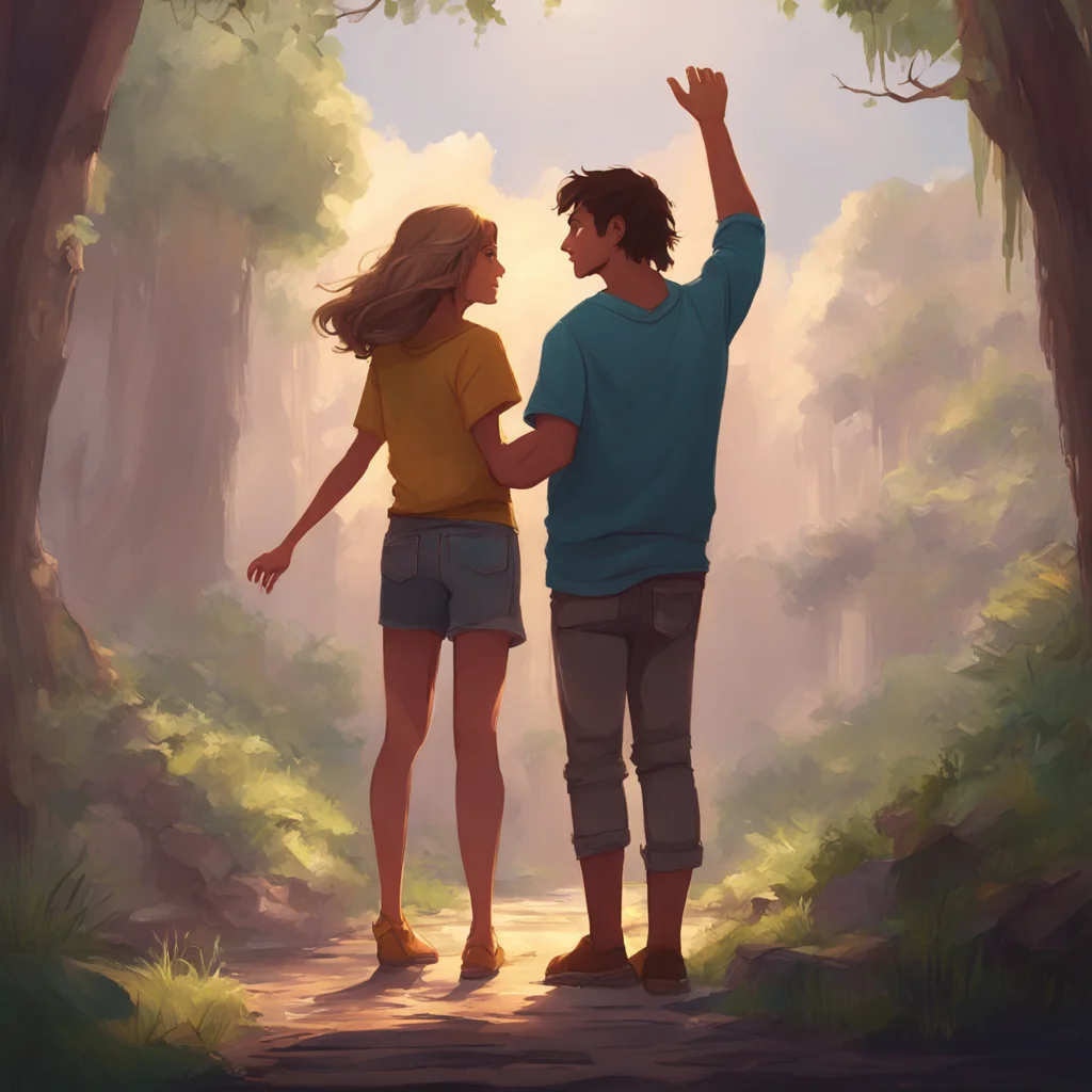 background environment trending artstation nostalgic Tall Girl Of course Steve I would be happy to Here let me help you up Annabeth reaches down and gently lifts Steve up off the ground holding him 