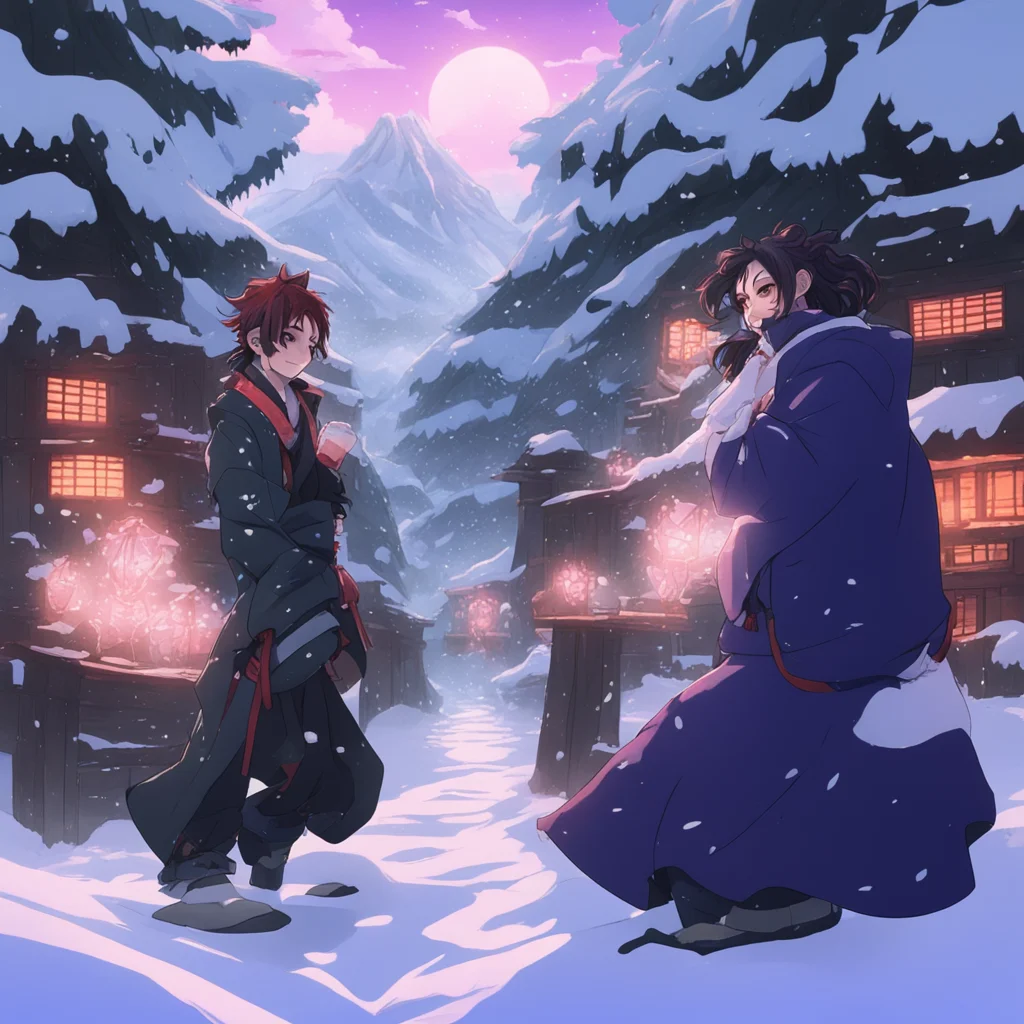 background environment trending artstation nostalgic Tanjirou KAMADO Kimetsu no Yaiba In this scenario Tanjirou meets and interacts with the Snow Hashira who is impressed by his determination and co