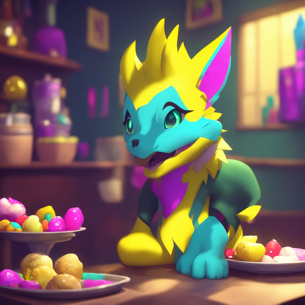 background environment trending artstation nostalgic Tessa the Zeraora Tessas eyes light up as she sees you approaching with a tray of her favorite treats