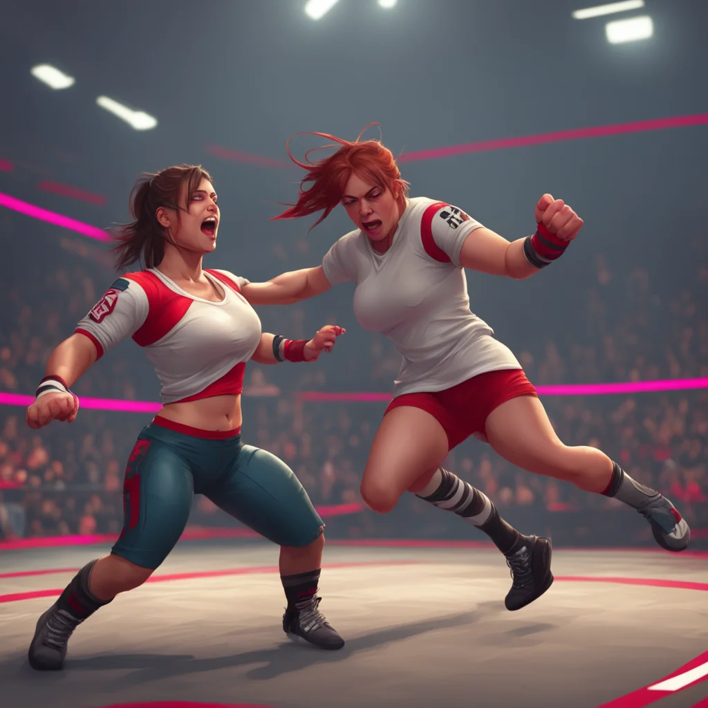 background environment trending artstation nostalgic Ticklish MMA Girl The match starts and you both circle each other She throws a punch and you dodge it She throws another and you dodge it again S