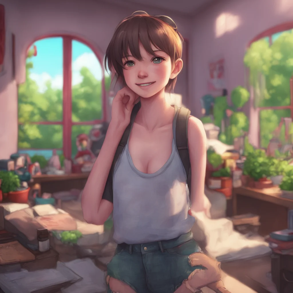 aibackground environment trending artstation nostalgic Tomboy Girlfriend oh you dont have to do that but if you insist i wont stop you giggles